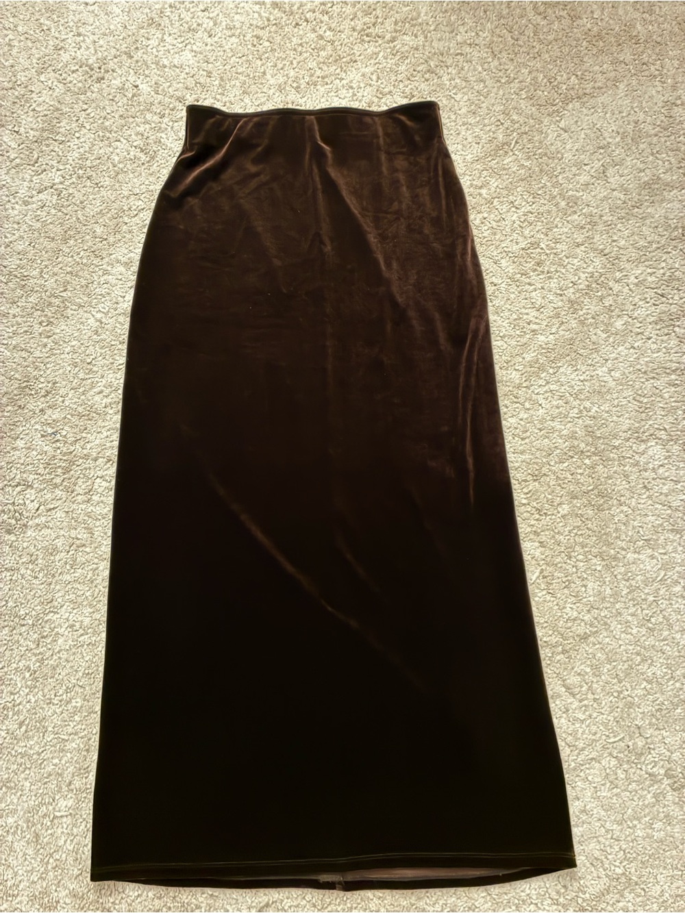 Vintage GAP Brown Velvet Maxi Skirt M Stretch Y2K 90s